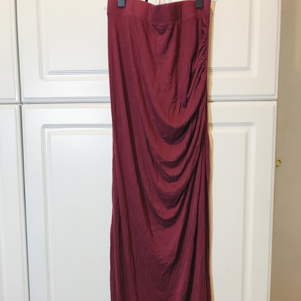ASOS Burgundy Maxi Skirt